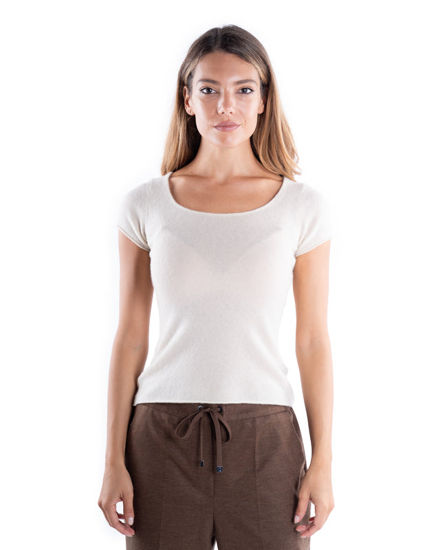 MAGLIA MANICHE CORTE LANA E CASHMERE