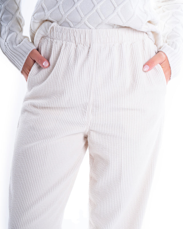 PANTALONE VELLUTO CON ELASTICO