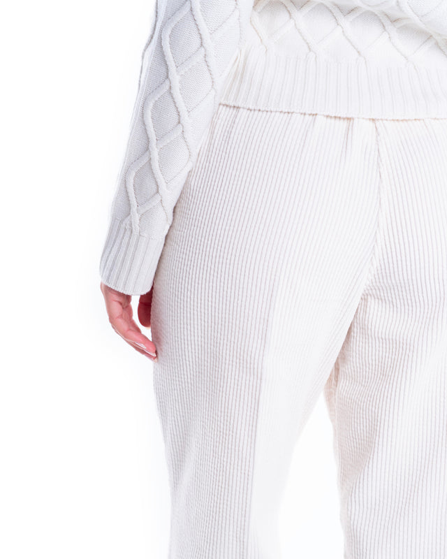 PANTALONE VELLUTO CON ELASTICO