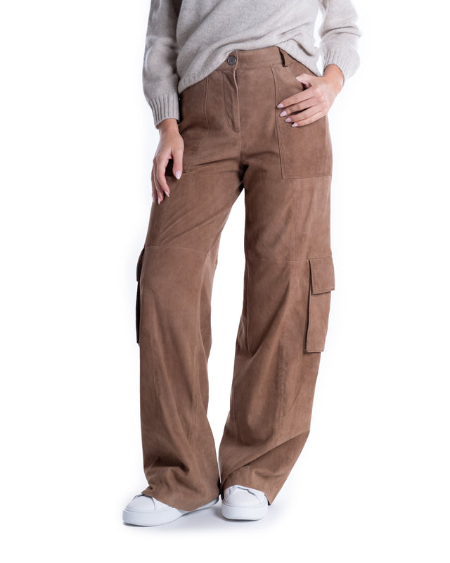 PANTALONE CARGO CAMOSCIO