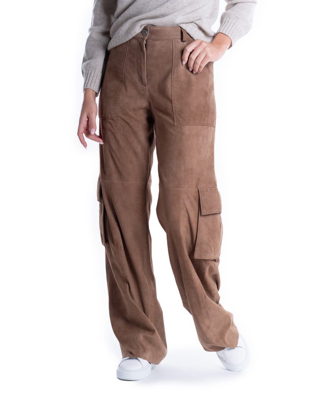 PANTALONE CARGO CAMOSCIO