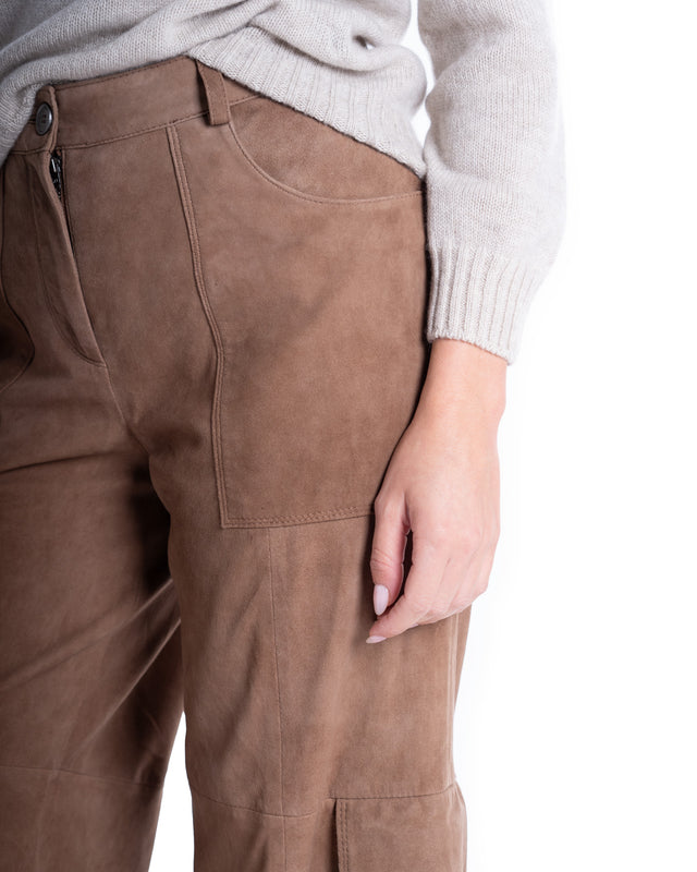 PANTALONE CARGO CAMOSCIO