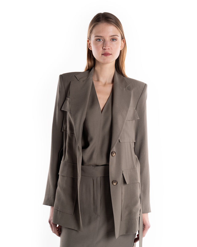 Giacca Safari Cintura Twill Viscosa