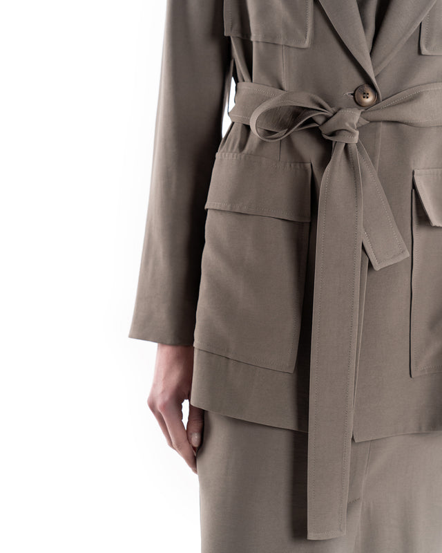 Giacca Safari Cintura Twill Viscosa