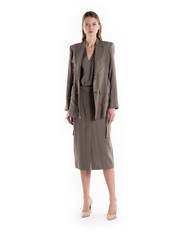 Tubino Doppio Spacco Twill Viscosa