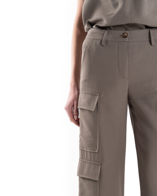Pantalone Cargo Twill Di Viscosa