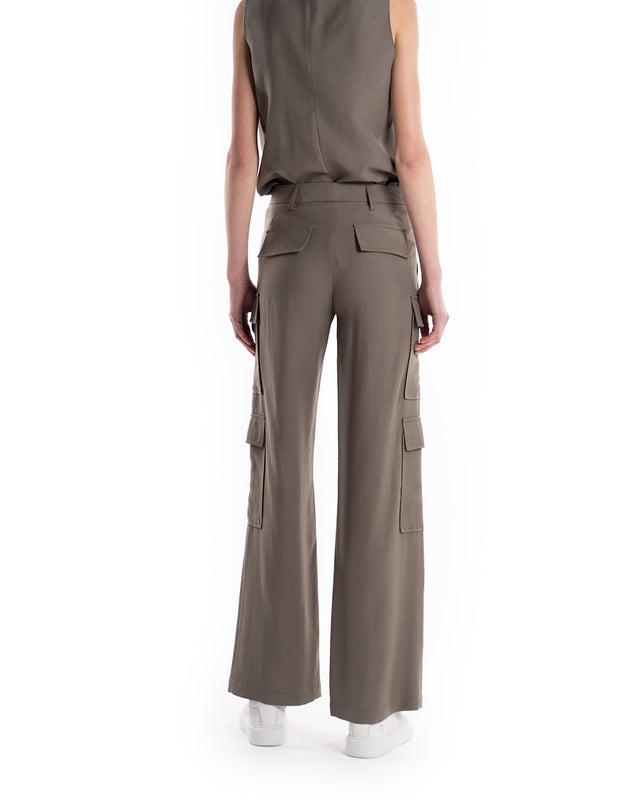Pantalone Cargo Twill Di Viscosa