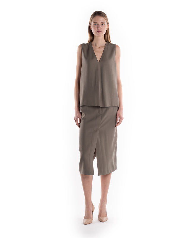 Top Scollo V Twill Viscosa
