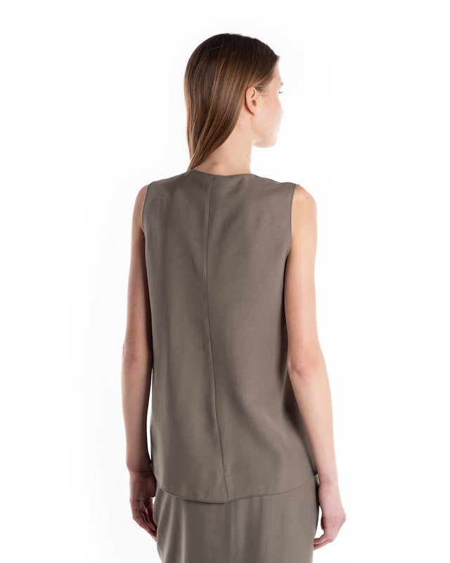 Top Scollo V Twill Viscosa
