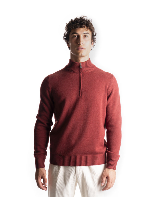 MEZZA ZIP MISTO CASHMERE