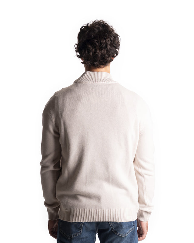 MEZZA ZIP MISTO CASHMERE