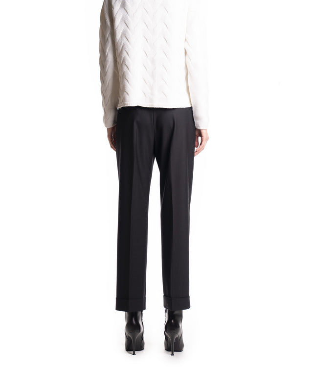 PANTALONE RISVOLTO LANA STRETCH