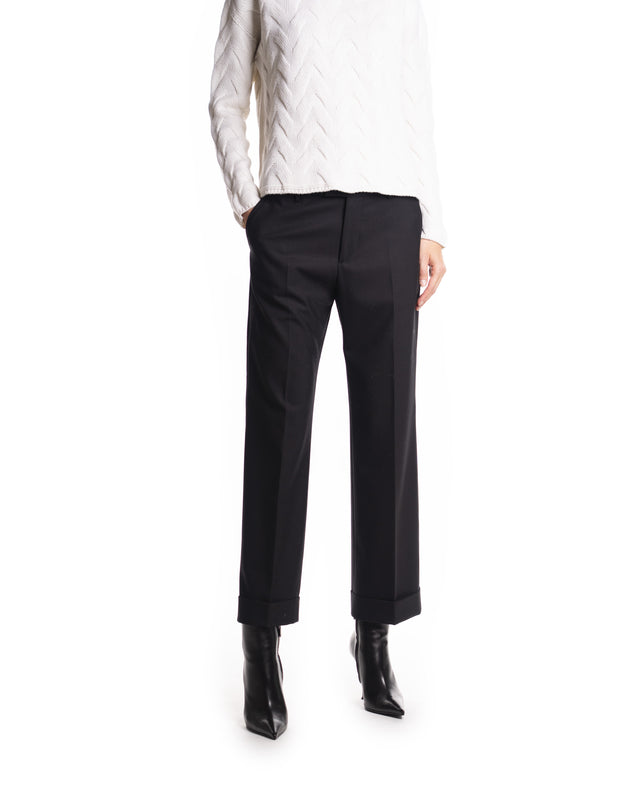 PANTALONE RISVOLTO LANA STRETCH