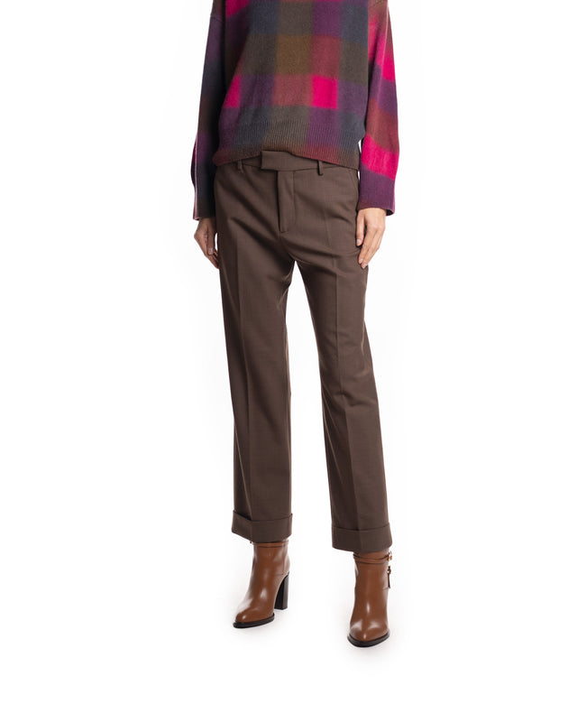 PANTALONE RISVOLTO LANA STRETCH