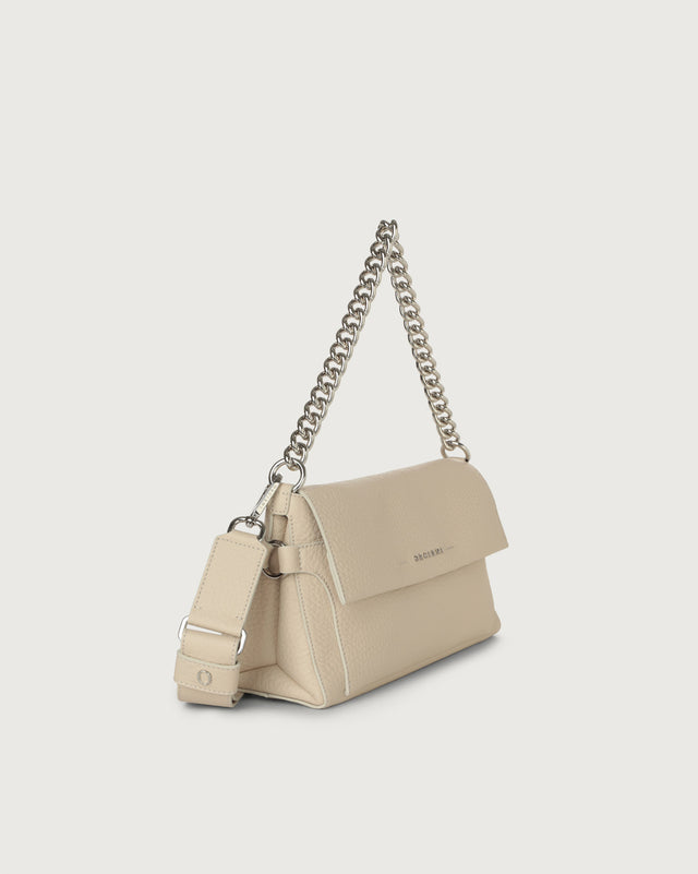 Borsa a spalla Missy Longuette Soft in pelle con catena e tracolla