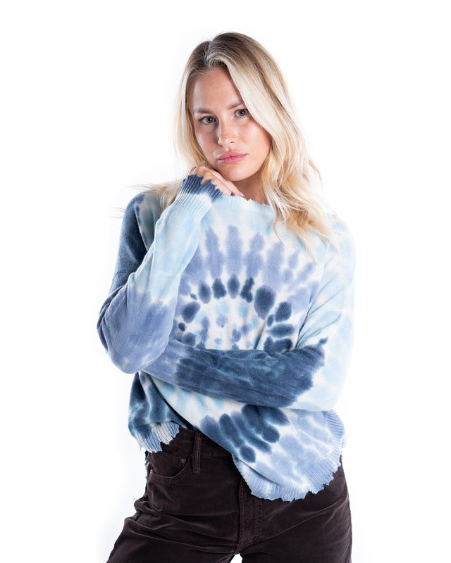 MAGLIA GIROCOLLO CON ROTTURE CASHMERE