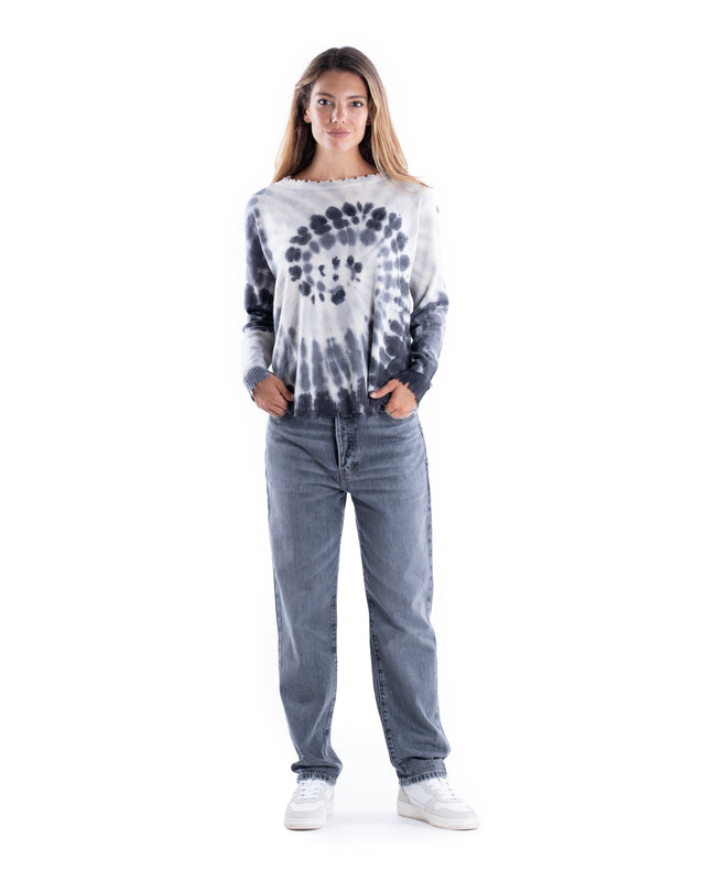 MAGLIA GIROCOLLO CON ROTTURE CASHMERE