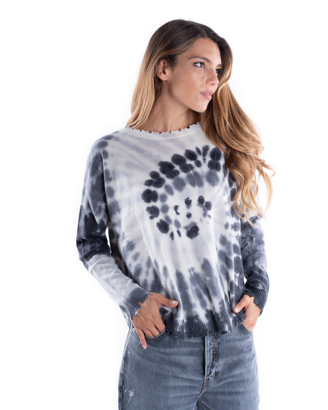 MAGLIA GIROCOLLO CON ROTTURE CASHMERE