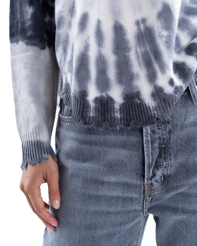 MAGLIA GIROCOLLO CON ROTTURE CASHMERE