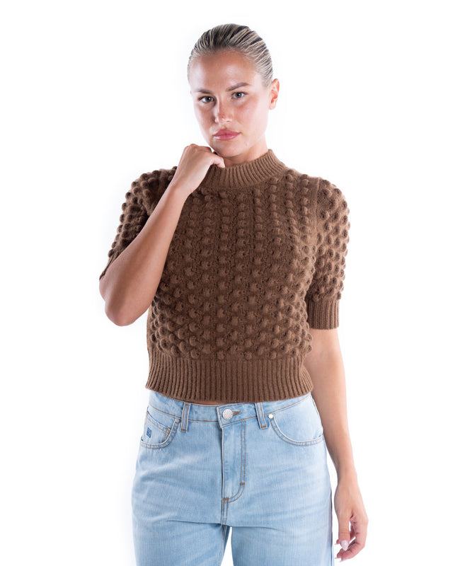 Maglia girocollo lavorazione rilievo