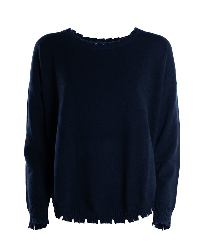MAGLIA GIROCOLLO CON ROTTURE CASHMERE