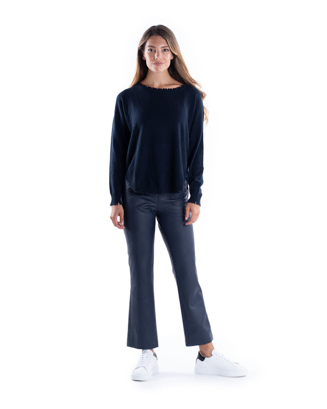 MAGLIA GIROCOLLO CON ROTTURE CASHMERE