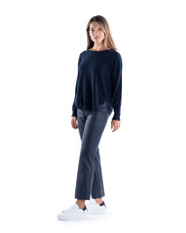 MAGLIA GIROCOLLO CON ROTTURE CASHMERE