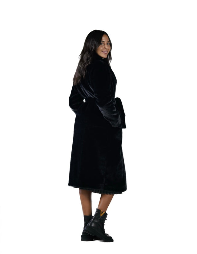 CAPPOTTO CINTURA ECOPELLICCIA