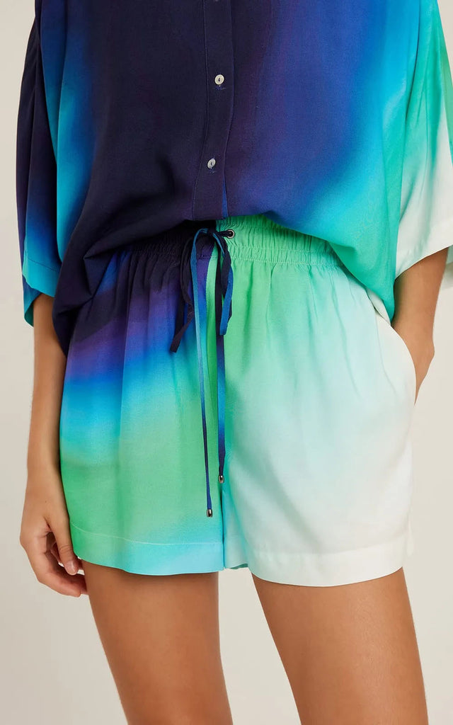 Camicia over coreana colori degradè blu azzurro