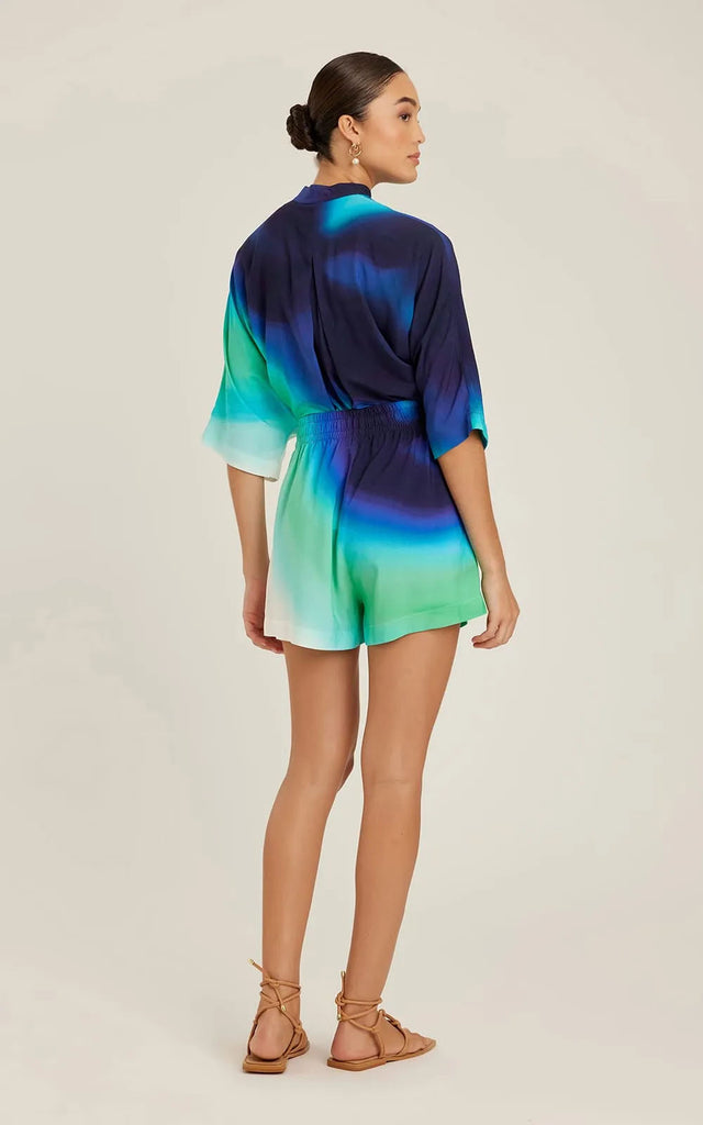 Camicia over coreana colori degradè blu azzurro