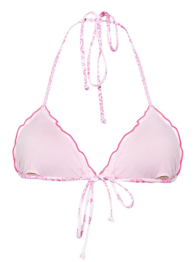 TOP BIKINI A TRANGOLO CON STAMPA BANDANA