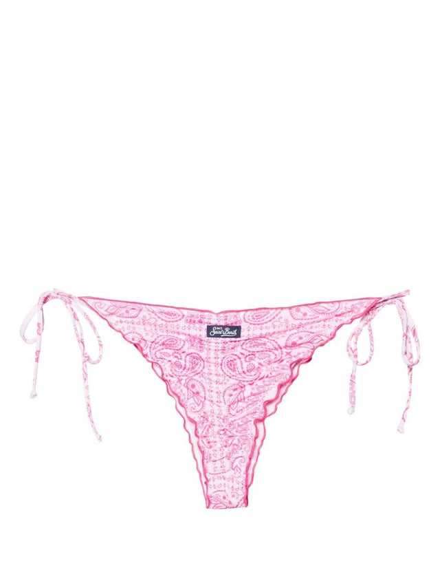 SLIP BIKINI CON STAMPA BANDANA E ORLO ARRICCIATO