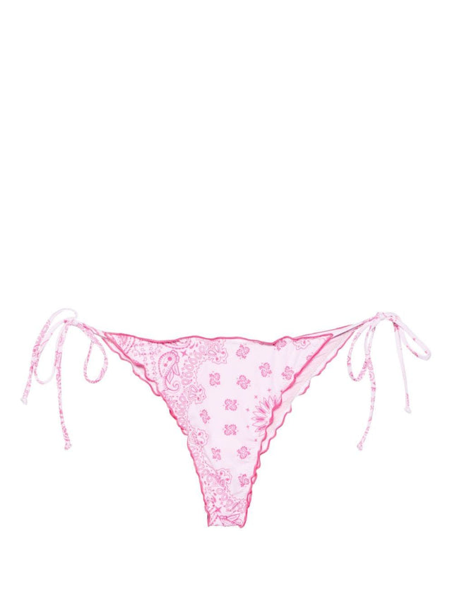 SLIP BIKINI CON STAMPA BANDANA E ORLO ARRICCIATO