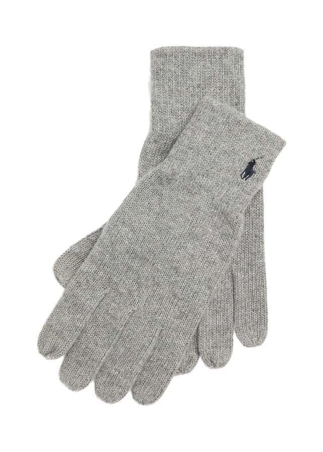 Guanti touch in maglia grigi