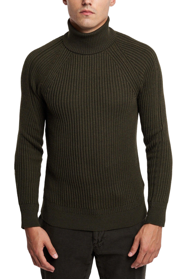 MAGLIONE DOLCEVITA A COSTE VERDE MILITARE