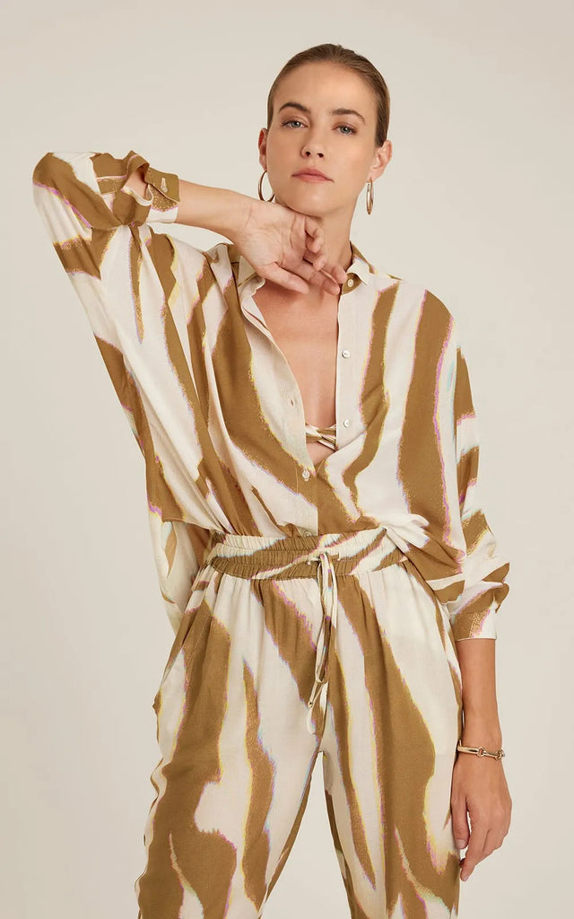 Camicia over stampa zebra