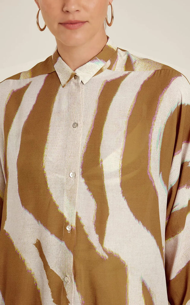 Camicia over stampa zebra