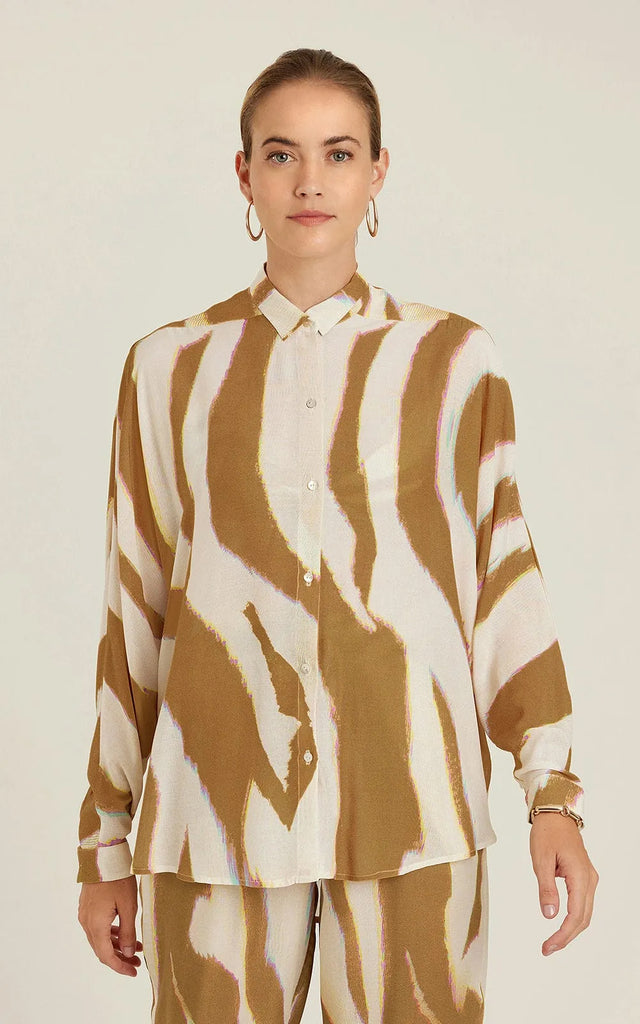 Camicia over stampa zebra