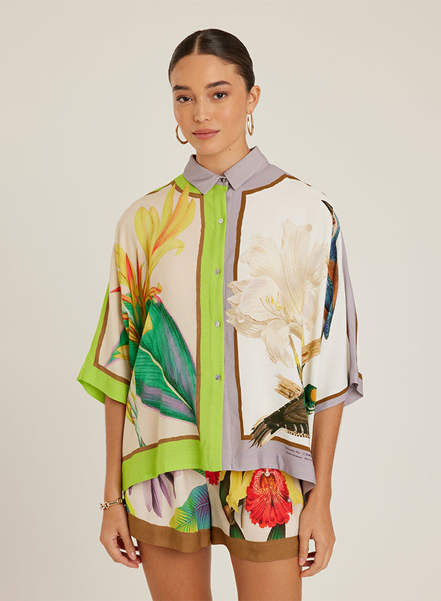 Camicia over stampa esotica