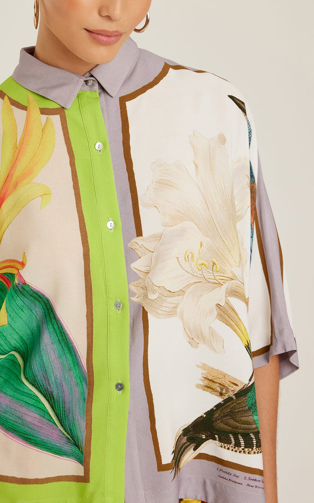 Camicia over stampa esotica