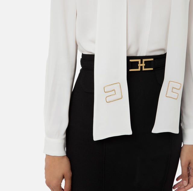 CAMICIA IN VISCOSA CON SCIARPA