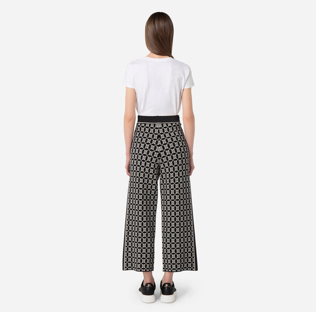 T-shirt in cotone con logo in velluto