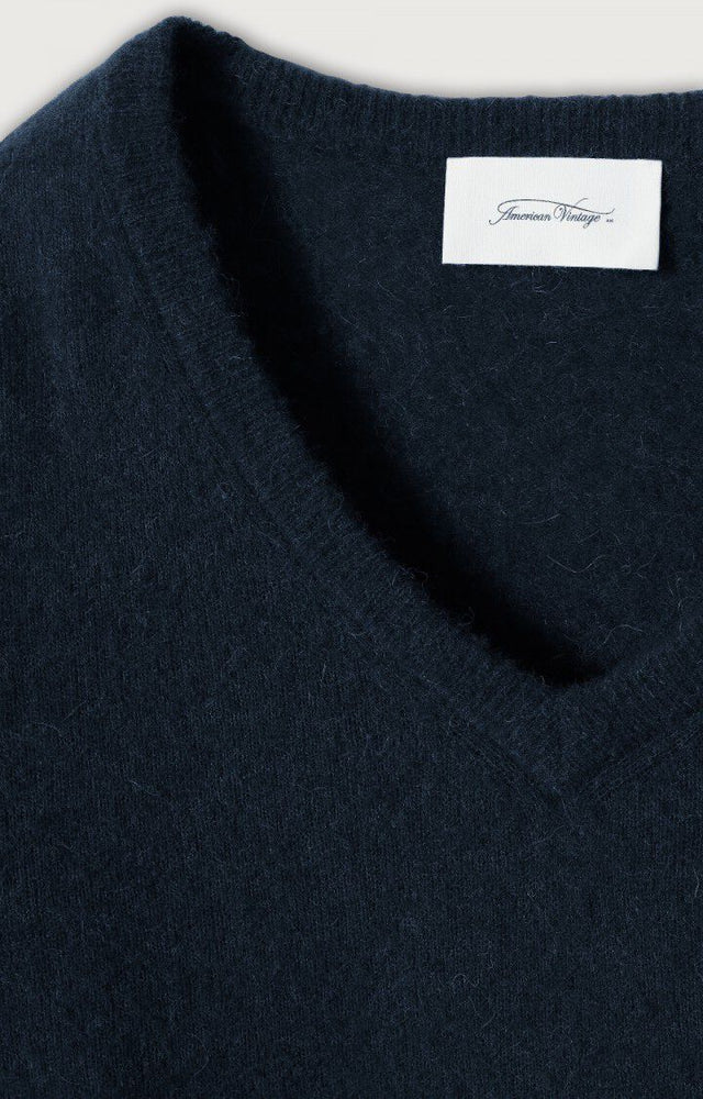 MAGLIA SCOLLO A V BLU