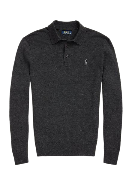 Maglia lana lavabile con colletto polo