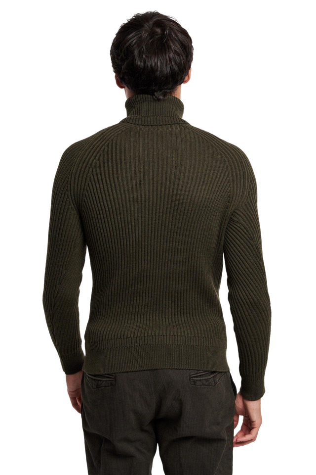 MAGLIONE DOLCEVITA A COSTE VERDE MILITARE