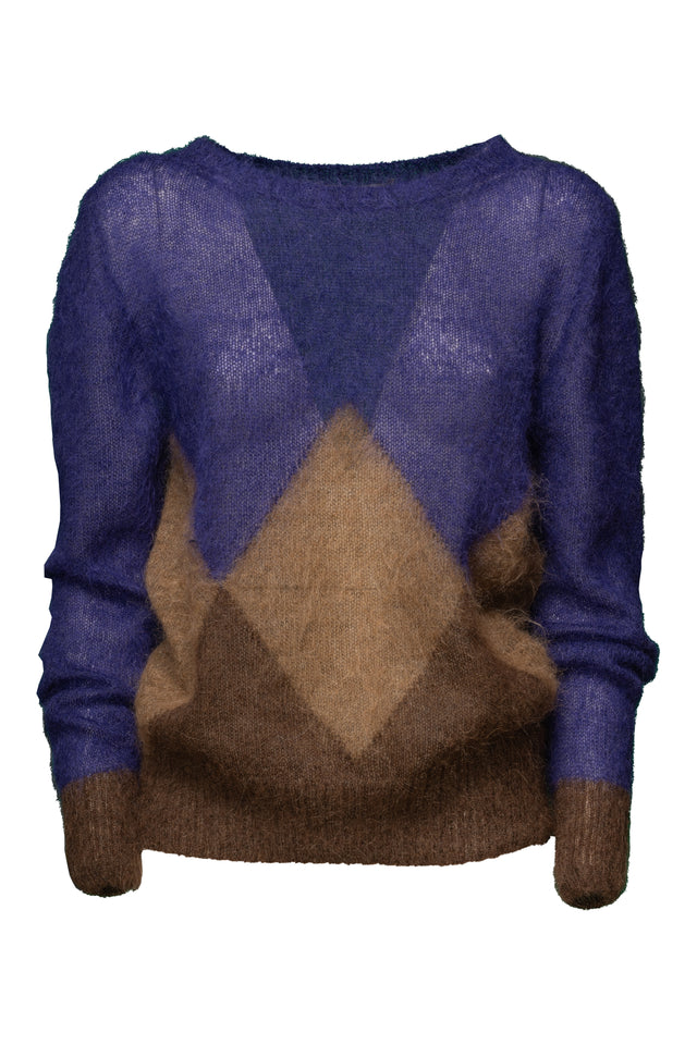 MAGLIA ROMBI ALPACA CORTA