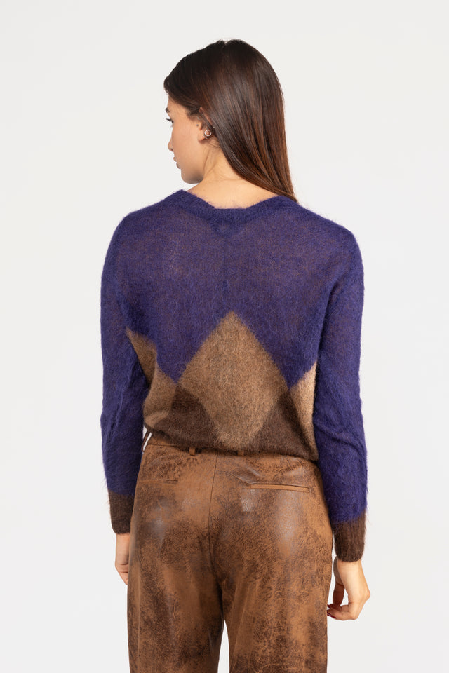 MAGLIA ROMBI ALPACA CORTA