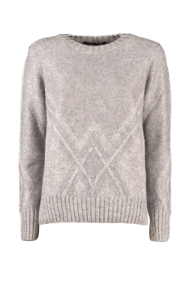 MAGLIA GIROCOLLO INTARSIO PAILLETTES