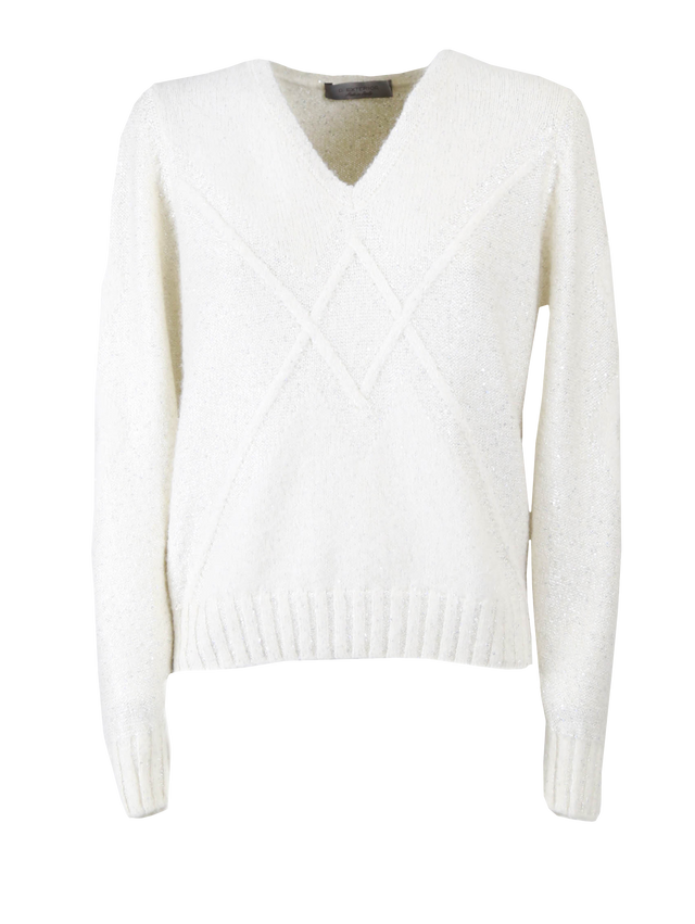 MAGLIA SCOLLO A V PAILLETTES