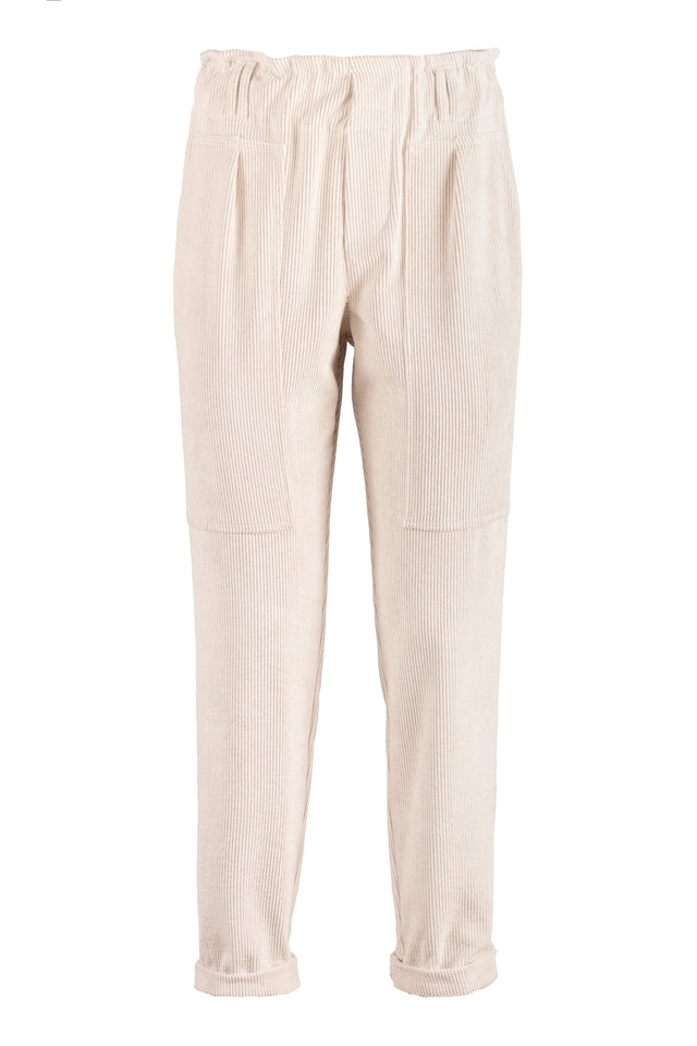 PANTALONE VELLUTO CARGO ELASTICO